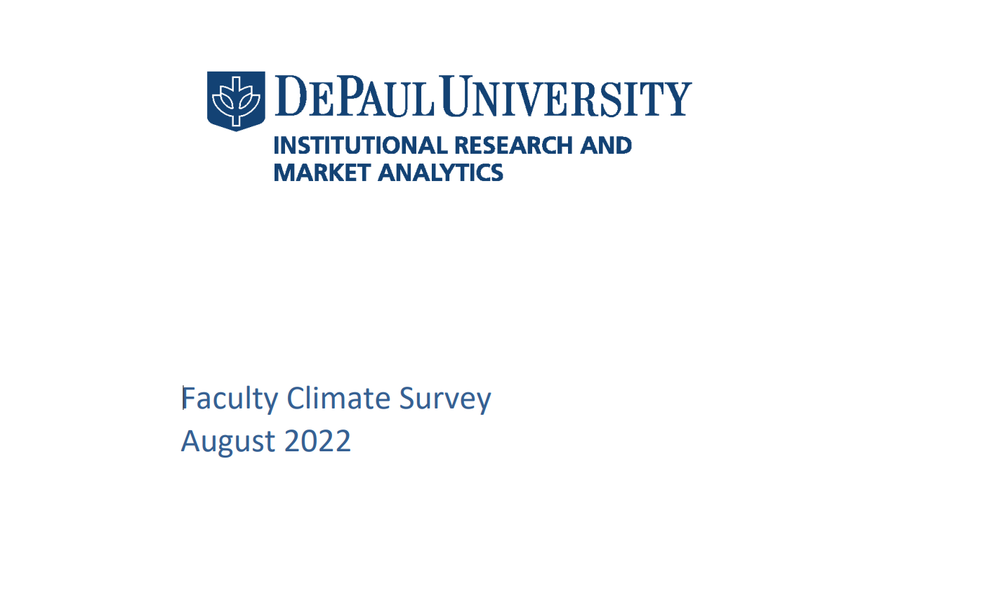 Faculty Climate Survey Data Tables