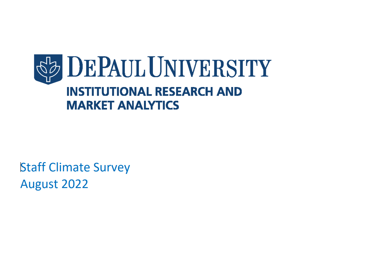 Staff Climate Survey Data Tables